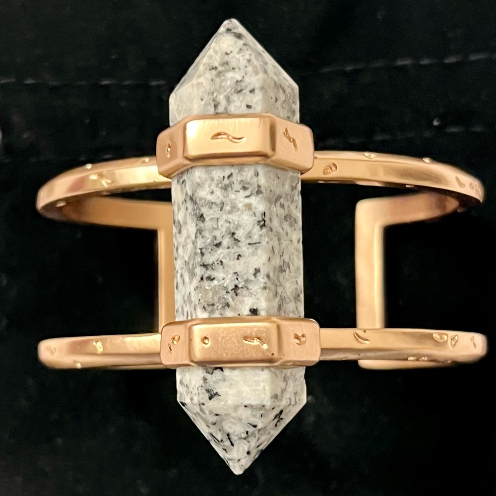 Kendra Scott Rose Gold and Granite Stone Cuff Bracelet
